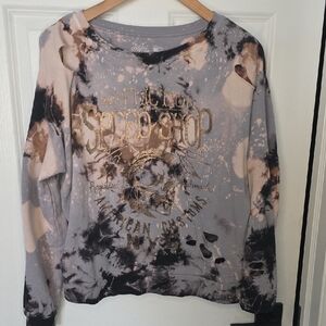 Affliction Black and Tan Graphic Hoodie